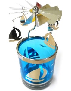 *ULT.UNIDADES* VASO PORTAVELAS CRISTAL CON MOLINO 7 15CM