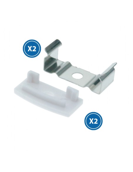 Pack 2 Tapones y 2 grapas para Perfil LM3716