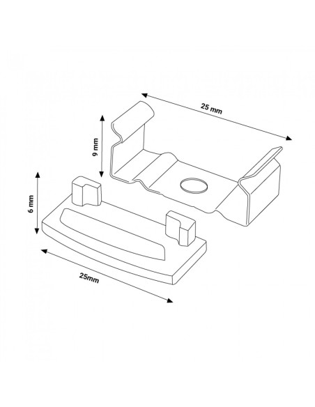 Pack 2 Tapones y 2 grapas para Perfil LM3716