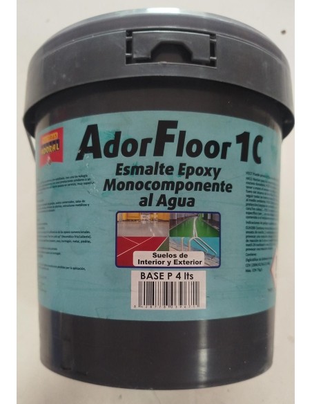 Pintura Esmalte Epoxi monocomponente al agua 4Lts AdorFloor 1C Ral:1000