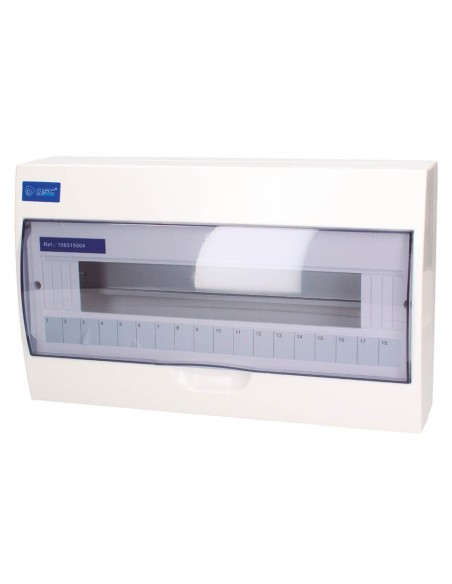 Cuadro eléctrico superficie 18 módulos Transparente