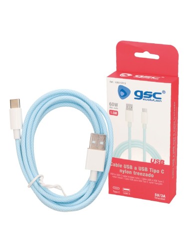 Cable USB a USB Tipo C nylon trenzado 1,5M
