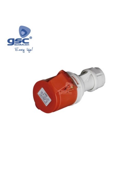 Base aerea Cetac 4P (3P+t) 16A IP44 Roja