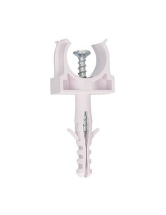 Pack 100u fijadores de tubo con taco Ø16mm