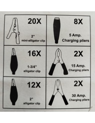 Set de 60 pinzas varias rojas y negras Alm