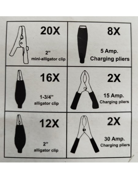 Set de 60 pinzas varias rojas y negras Alm