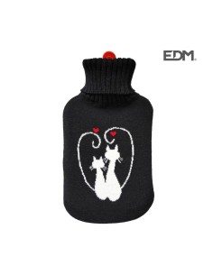 BOLSA DE AGUA NEGRA MODELO GATOS ENAMORADOS 2L