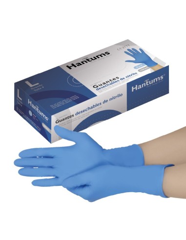 Caja 100 guantes desechables de nitrilo Azul