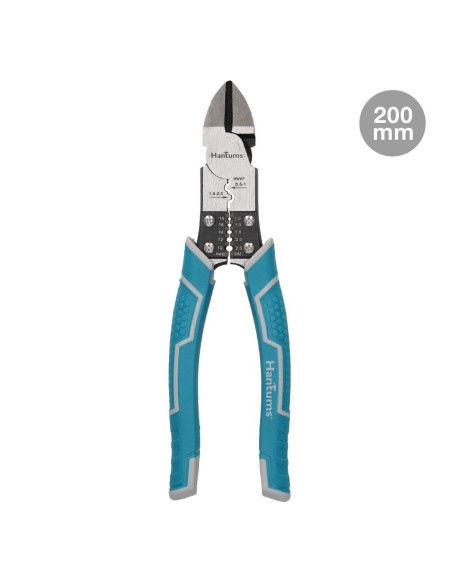 Alicate de corte diagonal 200mm con pelacables y crimpadora