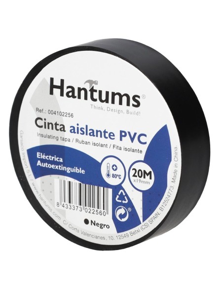 Cinta aislante elect.PVC 20M Negra 25mm Retrac.10u