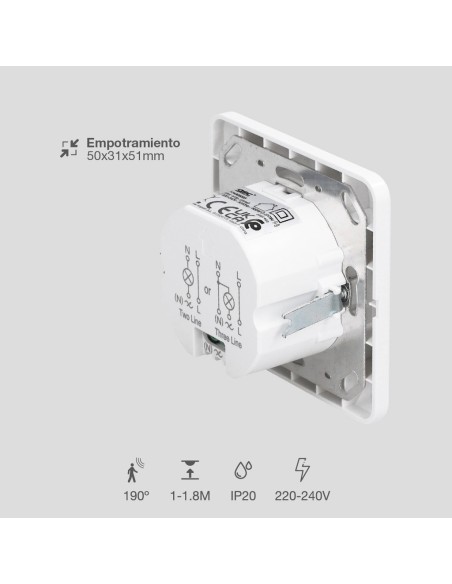 Detector empotrado pared Kalala Blanco