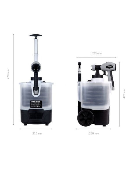 Pistola Pintar Succión Turbina-Trolley 750 W