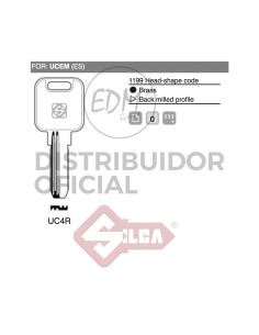 LLAVE LATON UC4R UCEM  JMA UCEM13D
