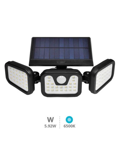 Aplique solar LED orientable Siltala 5,92W 6500K Negro