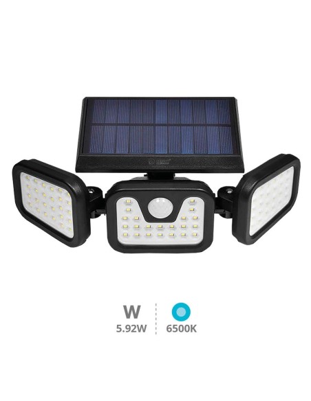 Aplique solar LED orientable Siltala 5,92W 6500K Negro