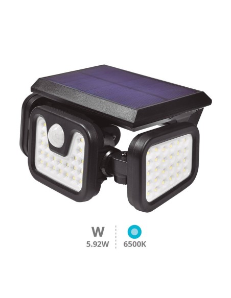 Aplique solar LED orientable Siltala 5,92W 6500K Negro