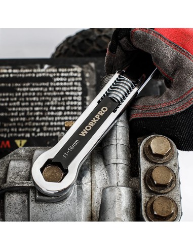 WORKPRO LLAVE AJUSTABLE UNIVERSAL 5 - 27mm, MÉTRICA Y SAE