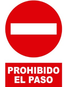 SEÑAL PVC 20 30 PROHIBIDO EL PASO