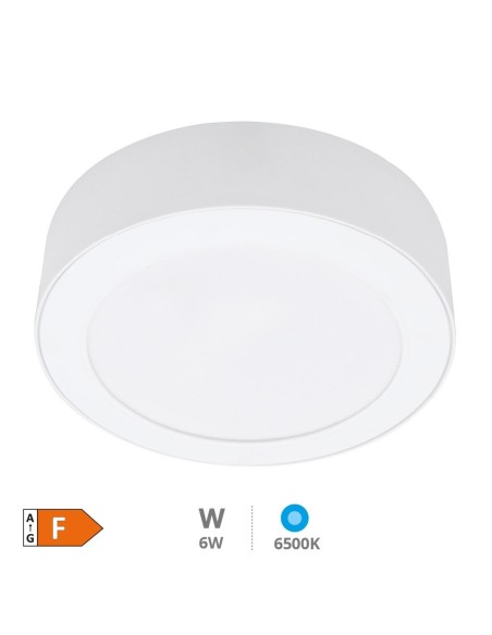 Downlight superficie LED redondo Bogur 6W 6500K Blanco