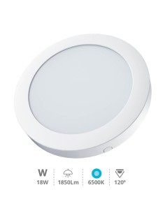 Downlight superficie LED redondo Bogur 18W 6500K Blanco
