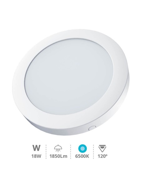 Downlight superficie LED redondo Bogur 18W 6500K Blanco