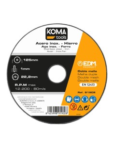 KOMA TOOLS DISCO CORTE HIERRO Y ACERO INOXIDABLE Ø125 x 1,0 x 22,2 mm