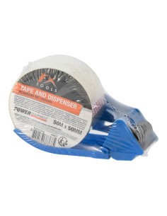 FX TOOLS DISPENSADOR CINTA DE EMBALAJE TRANSPARENTE + ROLLO 50 mm x 50 m