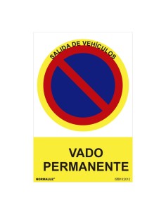 NORMALUZ SEÑAL PROHIBIDO "VADO PERMANENTE" (PVC 0.7mm) 30x40cm