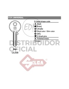 LLAVE ACERO UL058 UNIVERSAL JMA U17D