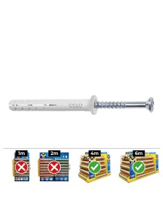 CELO TACOS GOLPE Ø6 x 40 mm + TORNILLOS CABEZA PLANA Ø6 x 40 mm