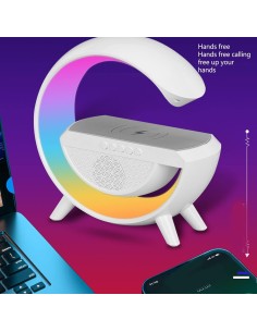 Lámpara RGB con altavoz bluetooth y carga inalámbrica