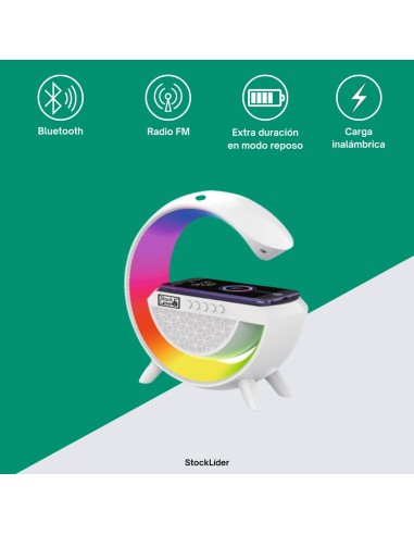 Lámpara RGB con altavoz bluetooth y carga inalámbrica
