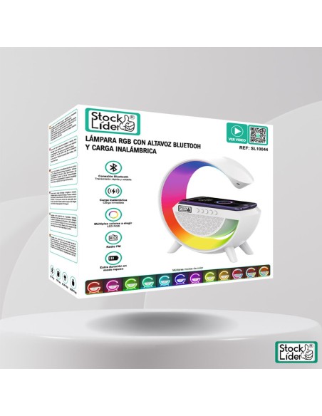 Lámpara RGB con altavoz bluetooth y carga inalámbrica