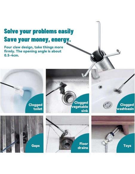 Desatascador de tuberías con garras