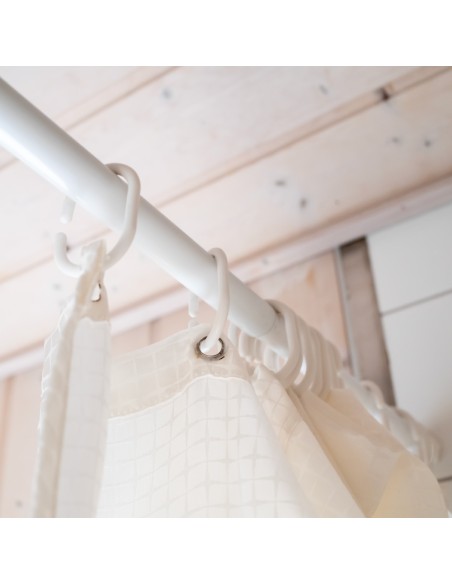 Barra de cortina curva blanca 80 x 80 cm