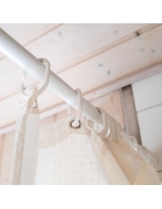 Barra de cortina curva blanca 70 x 100 a 175 cm
