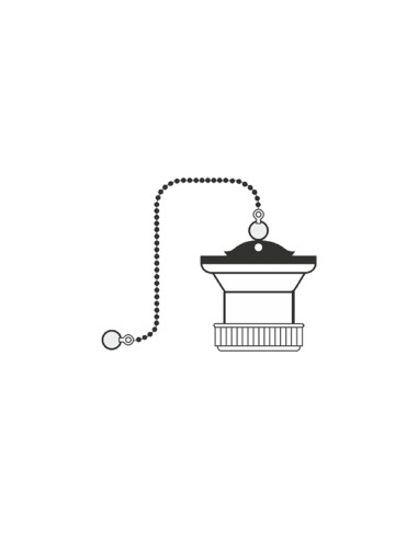 Valvula de lavabo ø70mm con cadena y tapon 1" - 1/2"