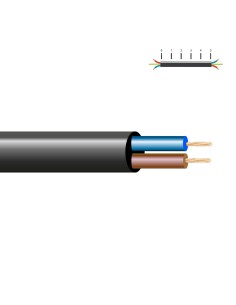 Manguera tubular h03vv-f 2 x 0,50 mm, negra euro/m