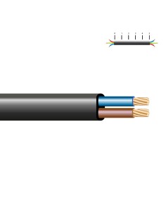 Manguera plana h03vv-f 2 x 0,75 mm negra euro/m