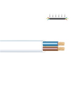 Manguera plana h05vvh2-f 2 x 1,00 mm blanca euro/m