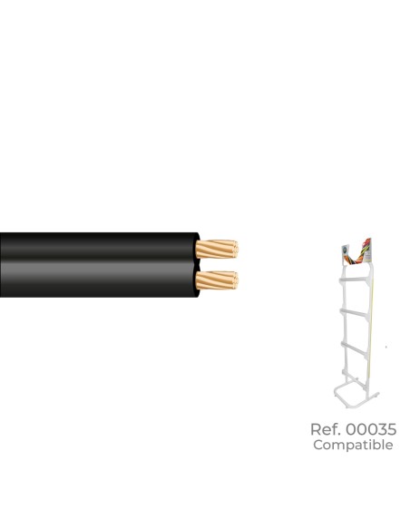 Paralelo 2x0,75mm negro "audio" euro/m (bobina pequeña ø180x60mm)