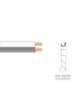 Paralelo blanco y gris 2x0,75mm "audio" euro/m (bobina pequeña ø180x60mm)