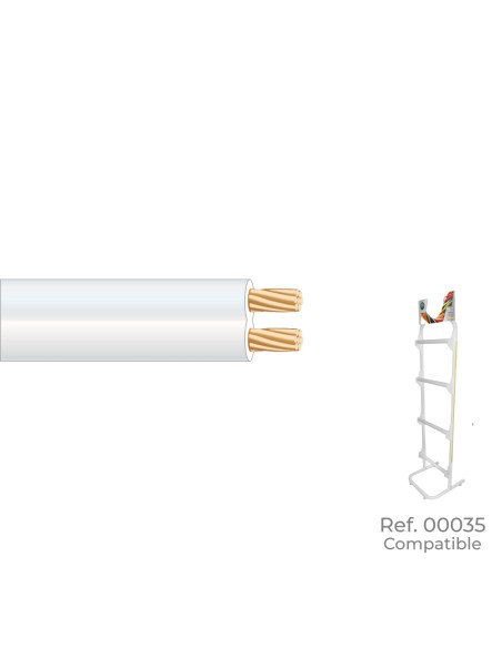 Paralelo 2x1,00mm blanco "audio" euro/m (bobina pequeña ø200x60mm)