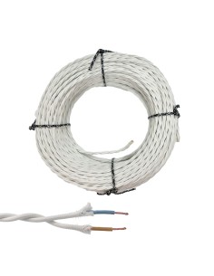 Cable paralelo textil trenzado h07v-k 2 x 2,50 mm blanco euro/m