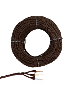Cable paralelo textil trenzado h07v-k 3 g 2,50 mm marrón euro/m