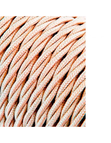 Carrete cable textil trenzado h03vv-f 2 x 0,75 mm beige, 25 m