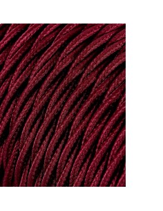Carrete cable textil trenzado h03vv-f 2 x 0,75 mm burdeos, 25 m