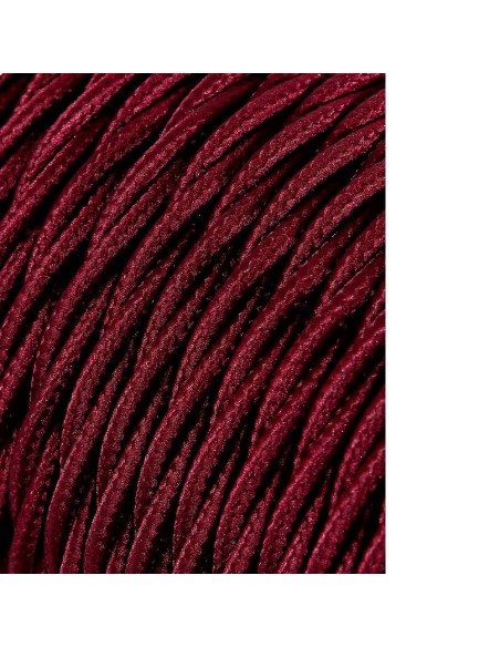 Carrete cable textil trenzado h03vv-f 2 x 0,75 mm burdeos, 25 m