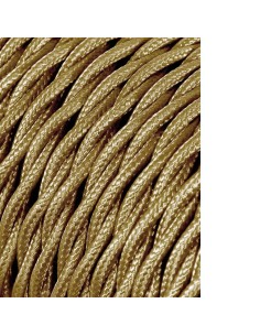 Carrete cable textil trenzado h03vv-f 2 x 0,75 mm oro, 25 m