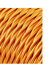 Carrete cable textil trenzado h03vv-f 2 x 0,75 mm oro oscuro, 25 m